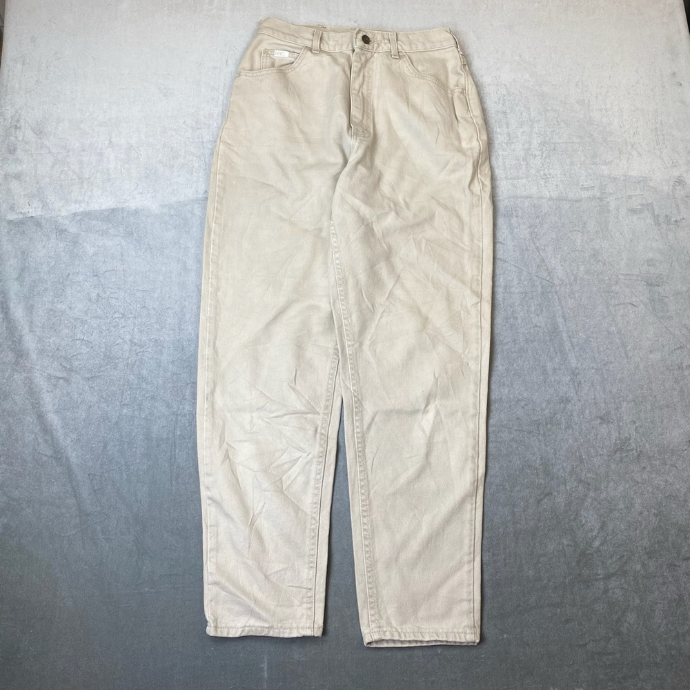 VTG Lee Beige Khaki Denim Jeans Straight‎ Fit Mens Size 29 Made In USA